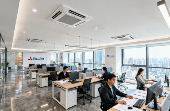 Mitsubishi Electric ceiling cassette in commercial office