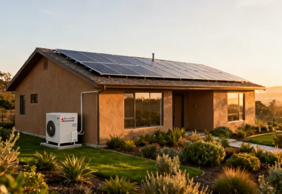 Mitsubishi Electric heat pump powering net-zero home with solar panels