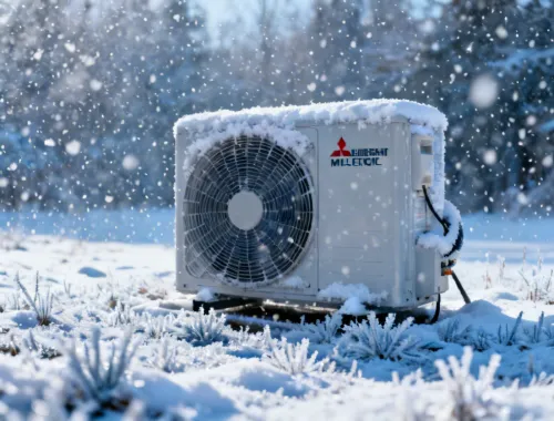 Mitsubishi Electric Hyper-Heating H2i operating in extreme cold