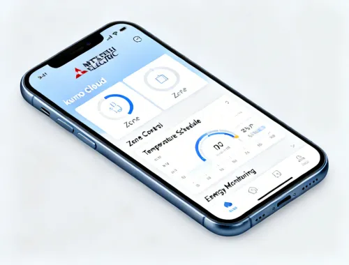 Mitsubishi Electric kumo cloud smart controls app interface